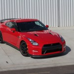 Three-quarter front view of Nissan GT-R Black Edition