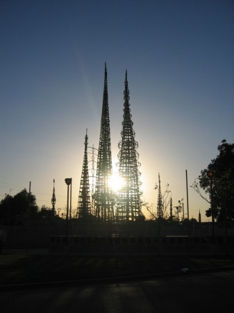 Watts Towers at sunset