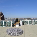 Rooftop patio ready for a swanky party