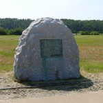 Stone marking the first successful flight at Wright Brothers National Memorial