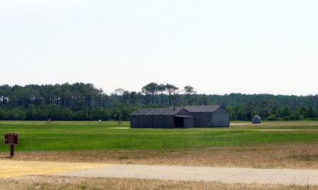 House and hangar where the Wright Brothers lived at Wright Brothers National Memorial
