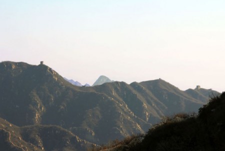 Distant view of Great Wall of China