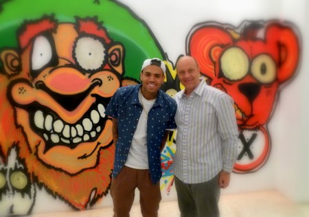 Alain Gayot has a Quick Chat with Chris Brown at MB Galleries in Los Angeles