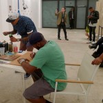 Chris and Mike Cooperating on the Evolution of the Artwork at MB Galleries in Los Angeles