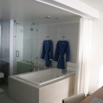 Chromatherapy bath in guest bathroom at Tower 23 Hotel in San Diego, CA