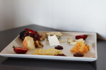 A selection of cheeses each served with a pairing at The Loft in Laguna Beach, CA