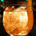 An old fashioned styled cocktail from The Loft Bistro in Laguna Beach, CA