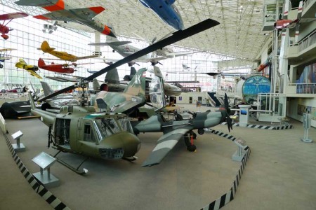 Bell UH-1H “Huey” helicopter and rare YO-3A airplane