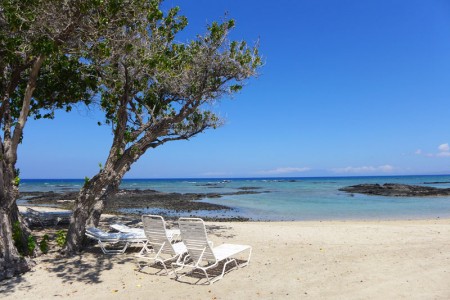 Secluded beach of Mauna Lani Bay Hotel and Bungalows