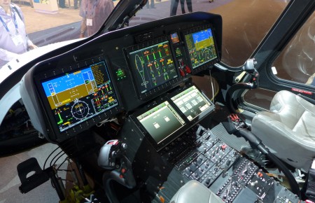 single pilot IFR readu glass cockpit of the AgustaWestland AW169 helicopter