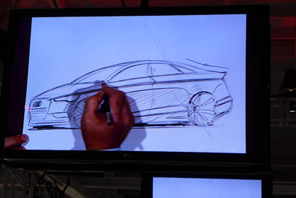 A live sketch of the A3 sedan