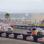 And they're off! The Global Rallycross track at the Port of Los Angeles