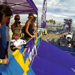 Sandell's family overlooks the track from the Royal Purple truck