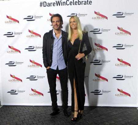 Jean-Eric Vergne with girlfriend Petra Silander at the Formula E champagne Mumm event